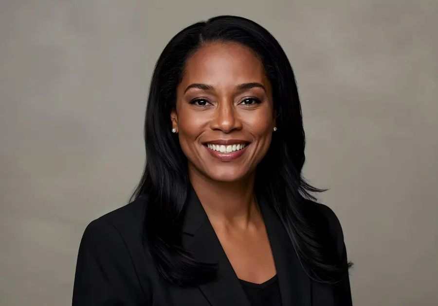 Smiling woman in a black blazer